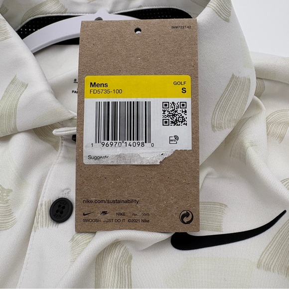 NWT Mens Size Small Nike Golf Dri-Fit Tour All Over Micro Print  Golf polo - Picture 9 of 11